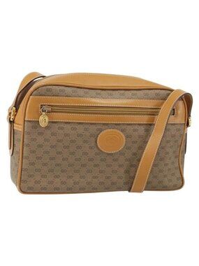 Authentic GUCCI GG Supreme Shoulder Bag PVC Beige Gold 001 56 0942